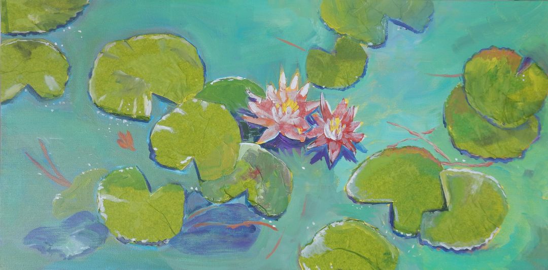 Waterlilies in a Turquoise  Pond.JPG